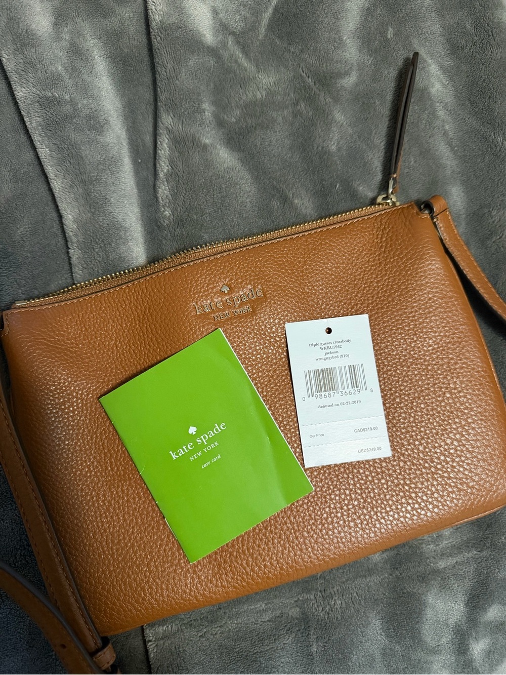 Kate Spade Jackson Triple Gusset Crossbody in Pebbled Brown - Picture 2 of 7